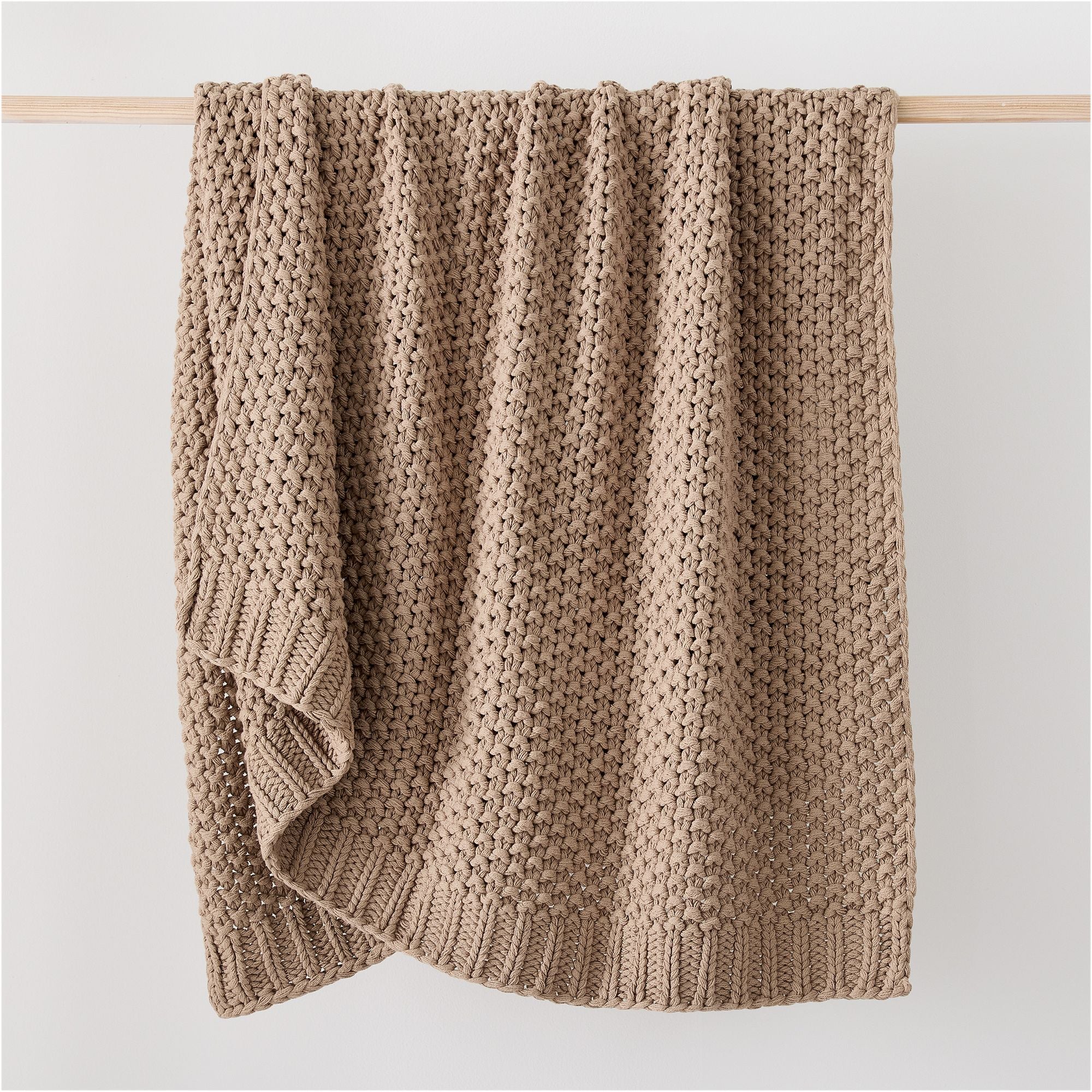 Chunky Cotton Knit Throw - From Where - 