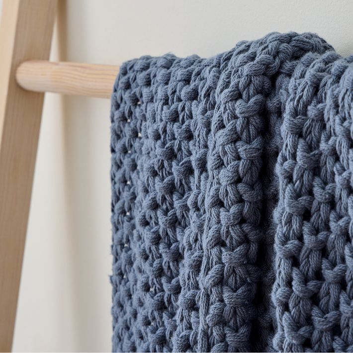 Chunky Cotton Knit Throw - From Where - 