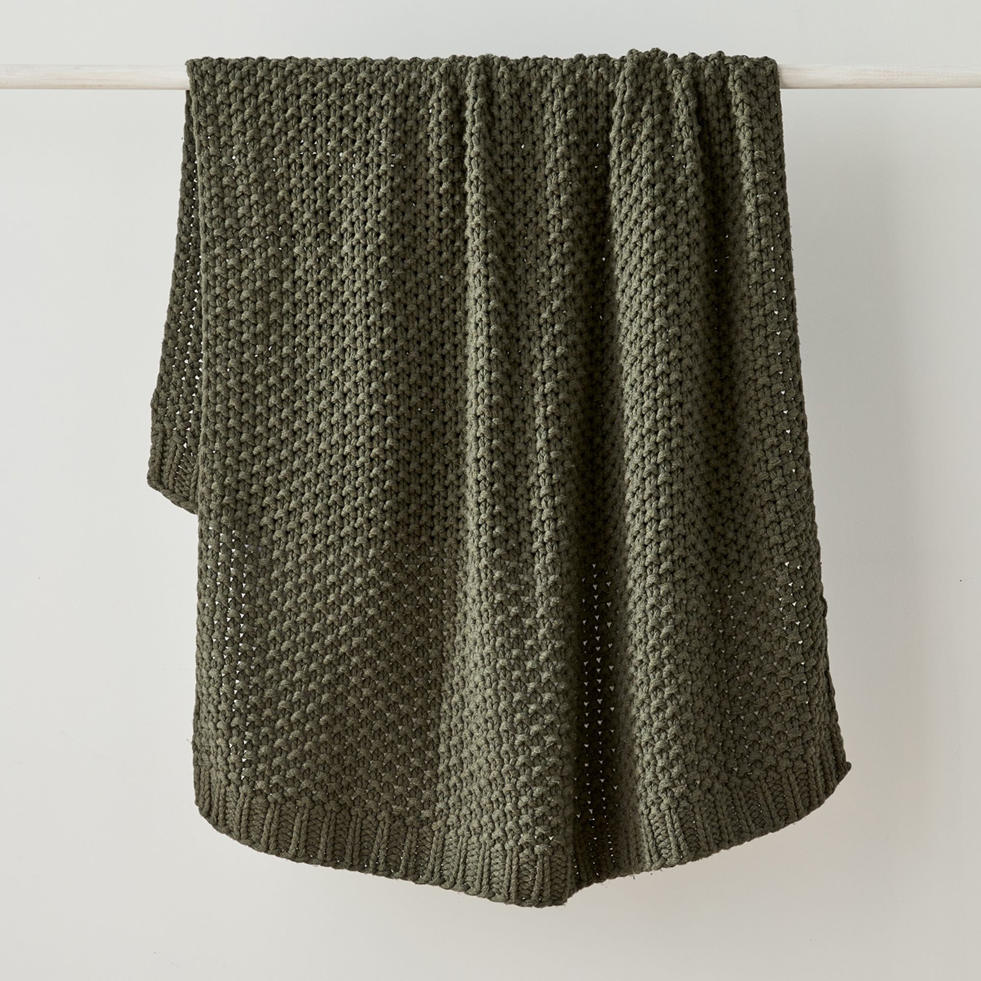 Chunky Cotton Knit Throw - From Where - 