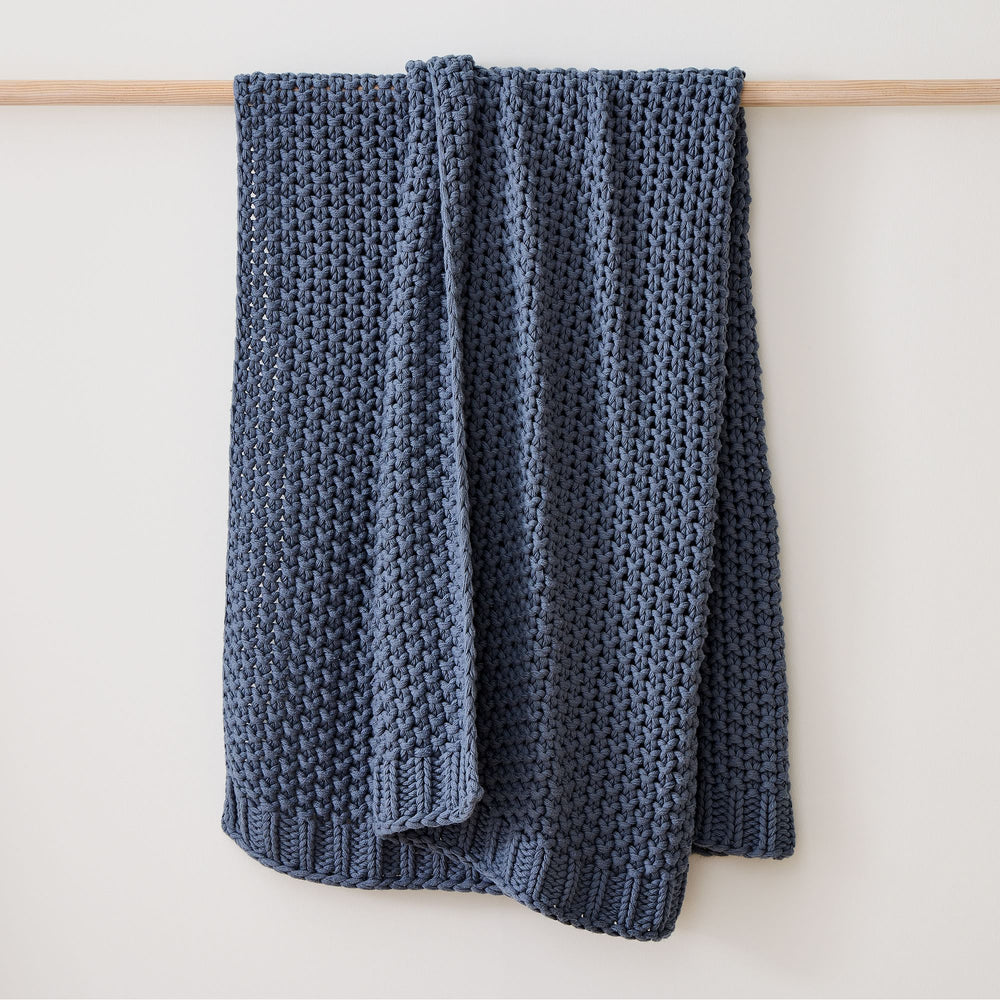 Chunky Cotton Knit Throw - From Where -