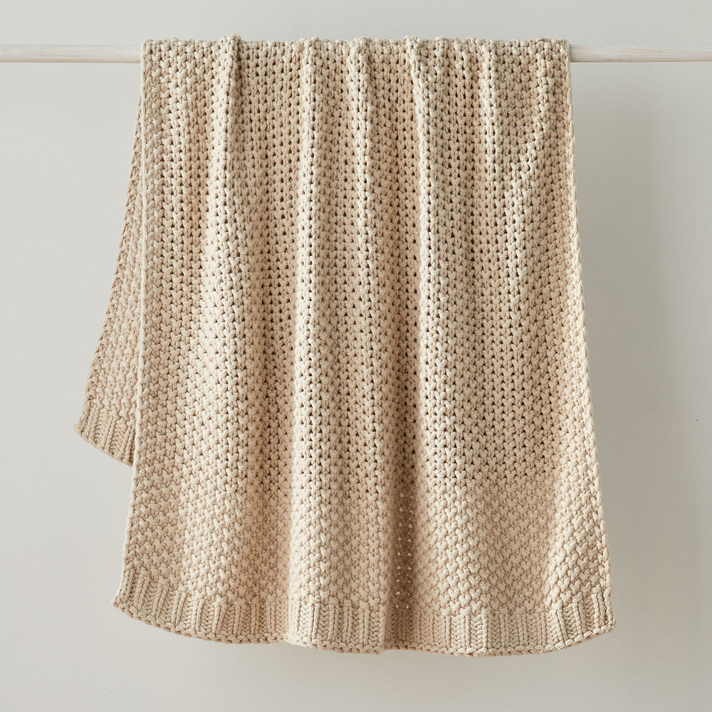 Chunky Cotton Knit Throw - From Where -