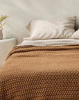 Chunky Knit Bed Blanket - From Where - 