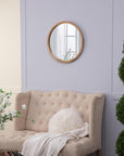 Circle Wall Mirror with Wooden Frame - From Where - 