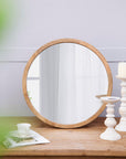 Circle Wall Mirror with Wooden Frame - From Where - 