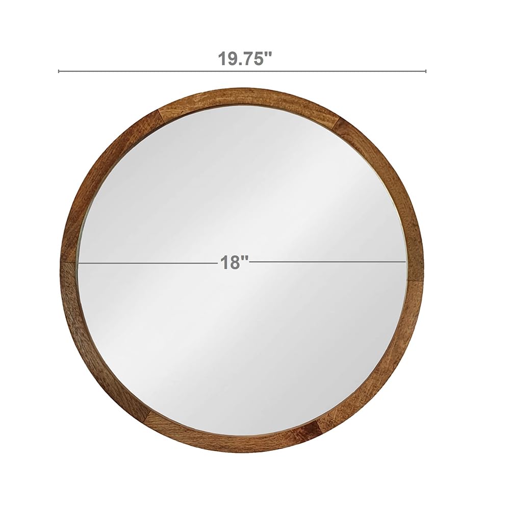 Circle Wall Mirror with Wooden Frame - From Where - 