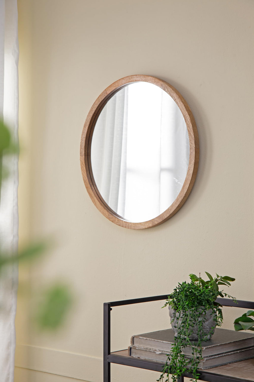 Circle Wall Mirror with Wooden Frame - From Where - 