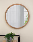 Circle Wall Mirror with Wooden Frame - From Where - 