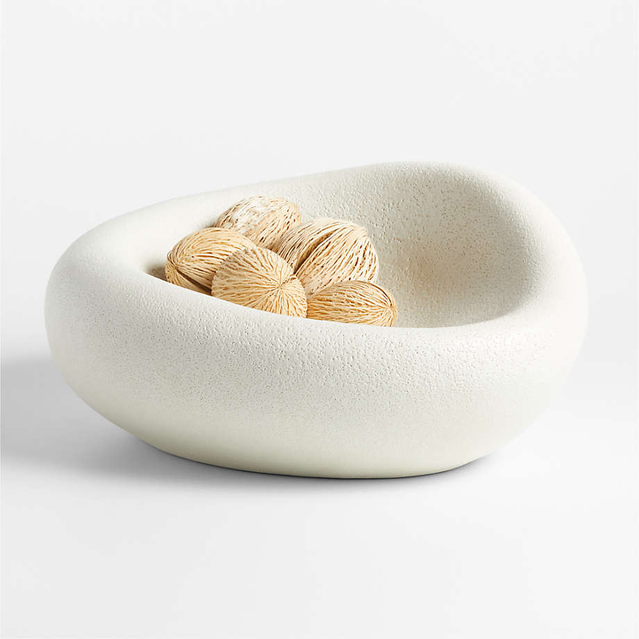 Cirro White Ceramic Centerpiece Bowl 16" - From Where - 