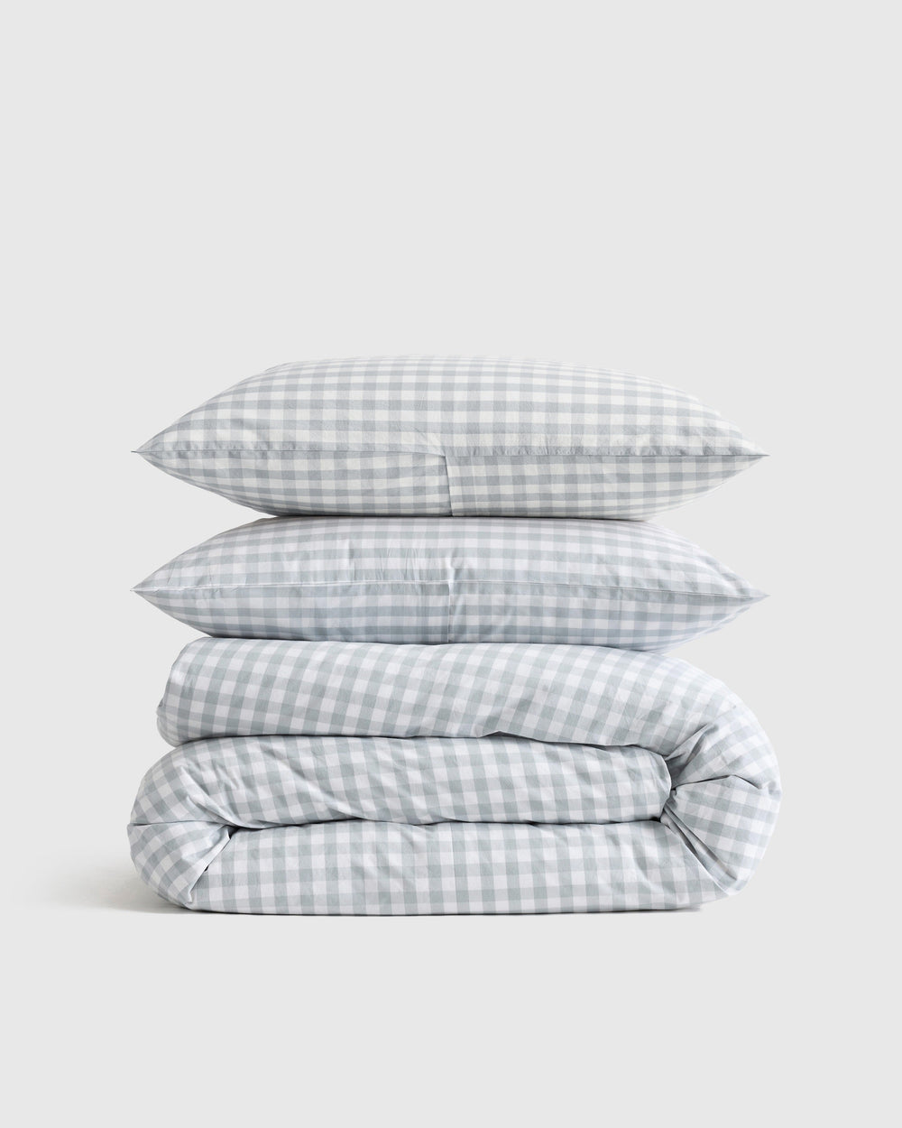 Classic Organic Percale Gingham Duvet Cover Set - From Where Finds -