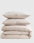 Classic Organic Percale Gingham Duvet Cover Set - From Where Finds - 