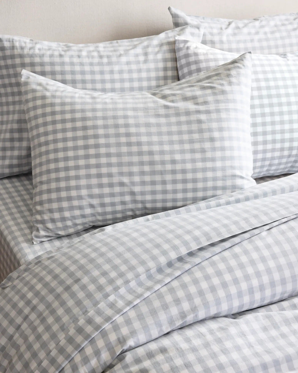 Classic Organic Percale Gingham Duvet Cover Set - From Where Finds -