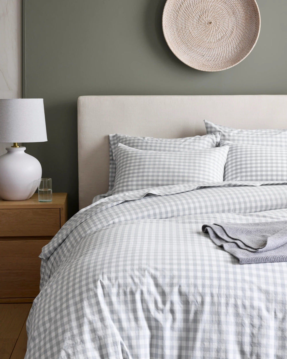 Classic Organic Percale Gingham Duvet Cover Set - From Where Finds -