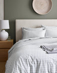 Classic Organic Percale Gingham Duvet Cover Set - From Where Finds -
