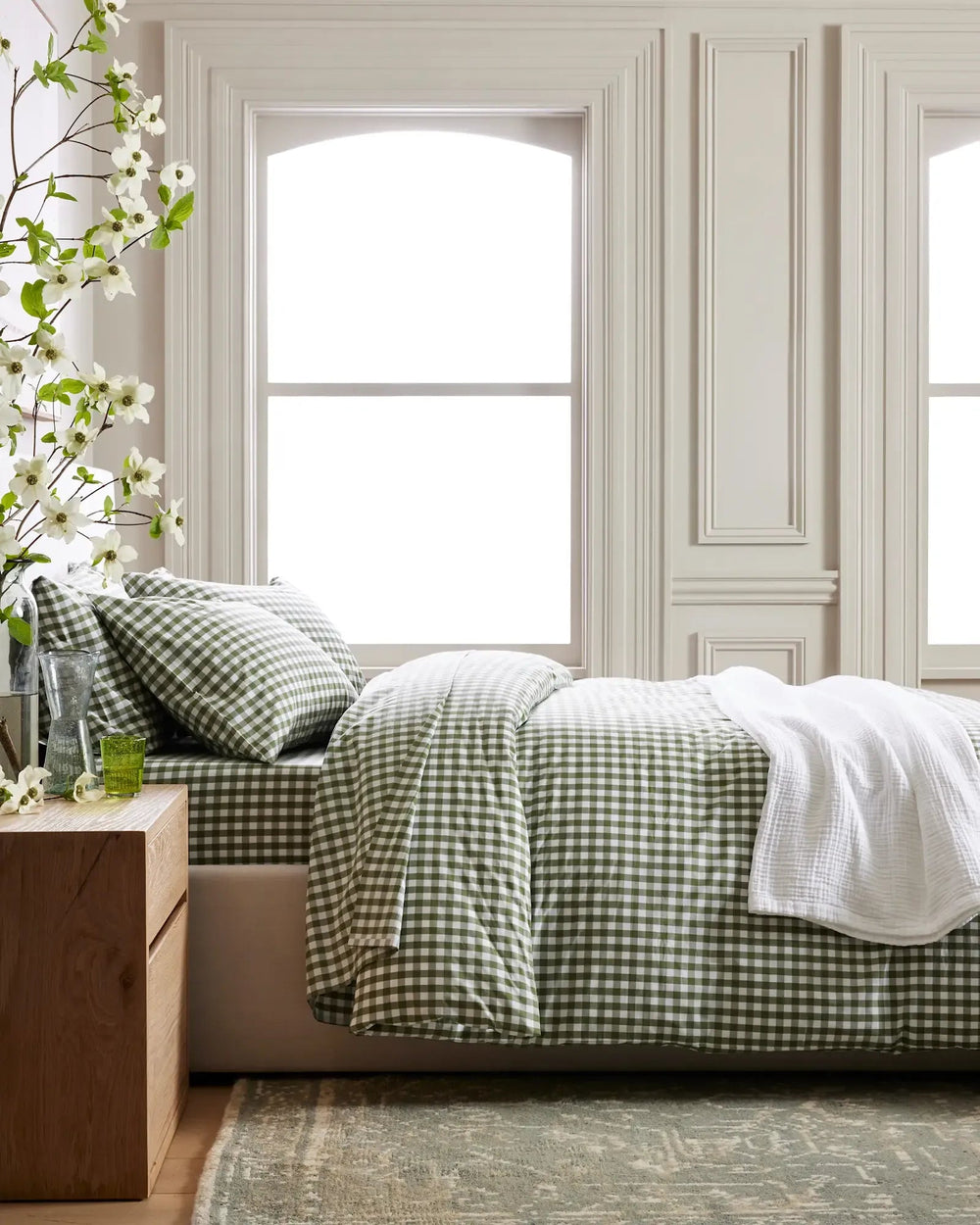 Classic Organic Percale Gingham Duvet Cover Set - From Where Finds - 