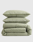 Classic Organic Percale Gingham Duvet Cover Set - From Where Finds - 