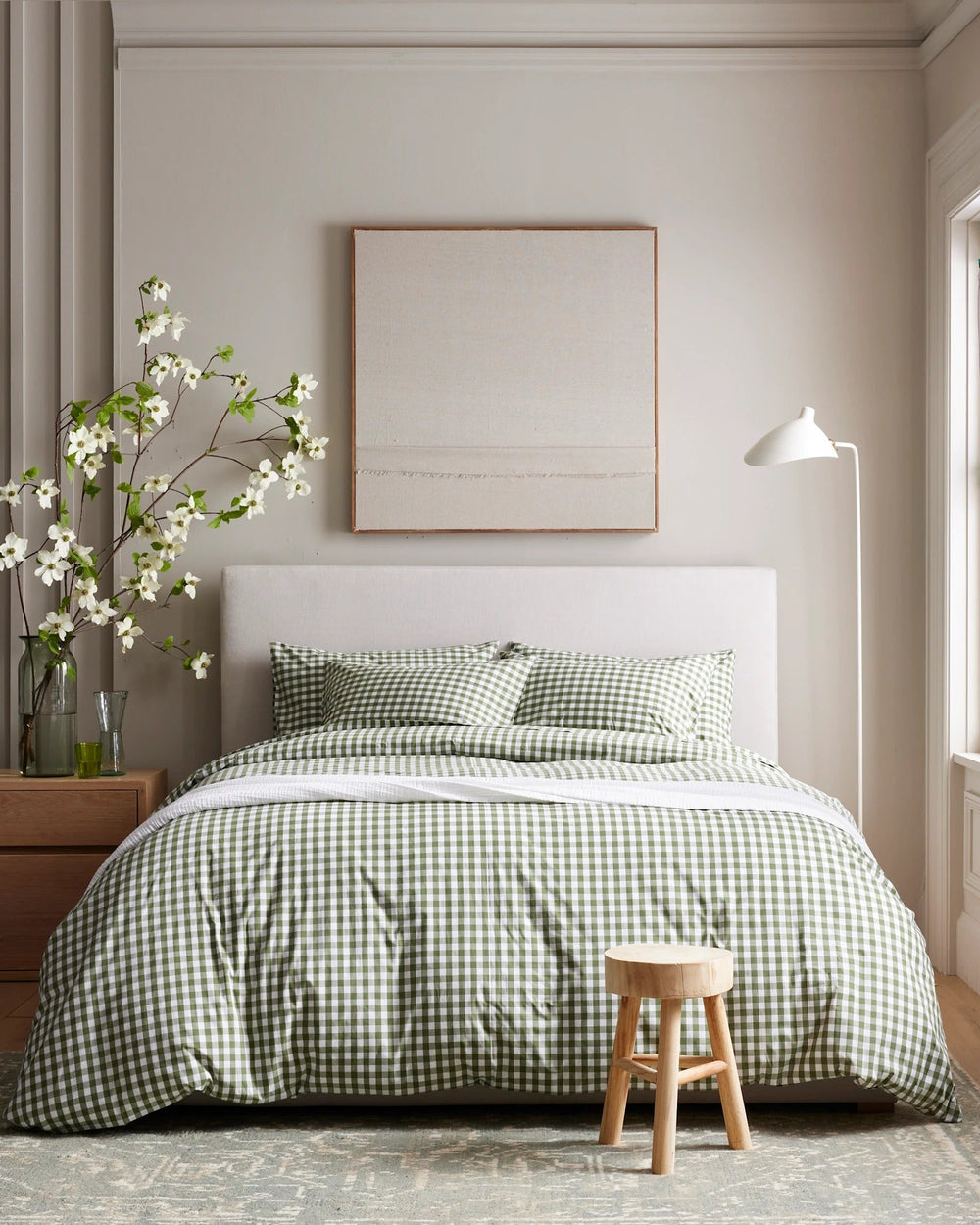 Classic Organic Percale Gingham Duvet Cover Set - From Where Finds -