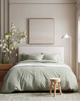 Classic Organic Percale Gingham Duvet Cover Set - From Where Finds -