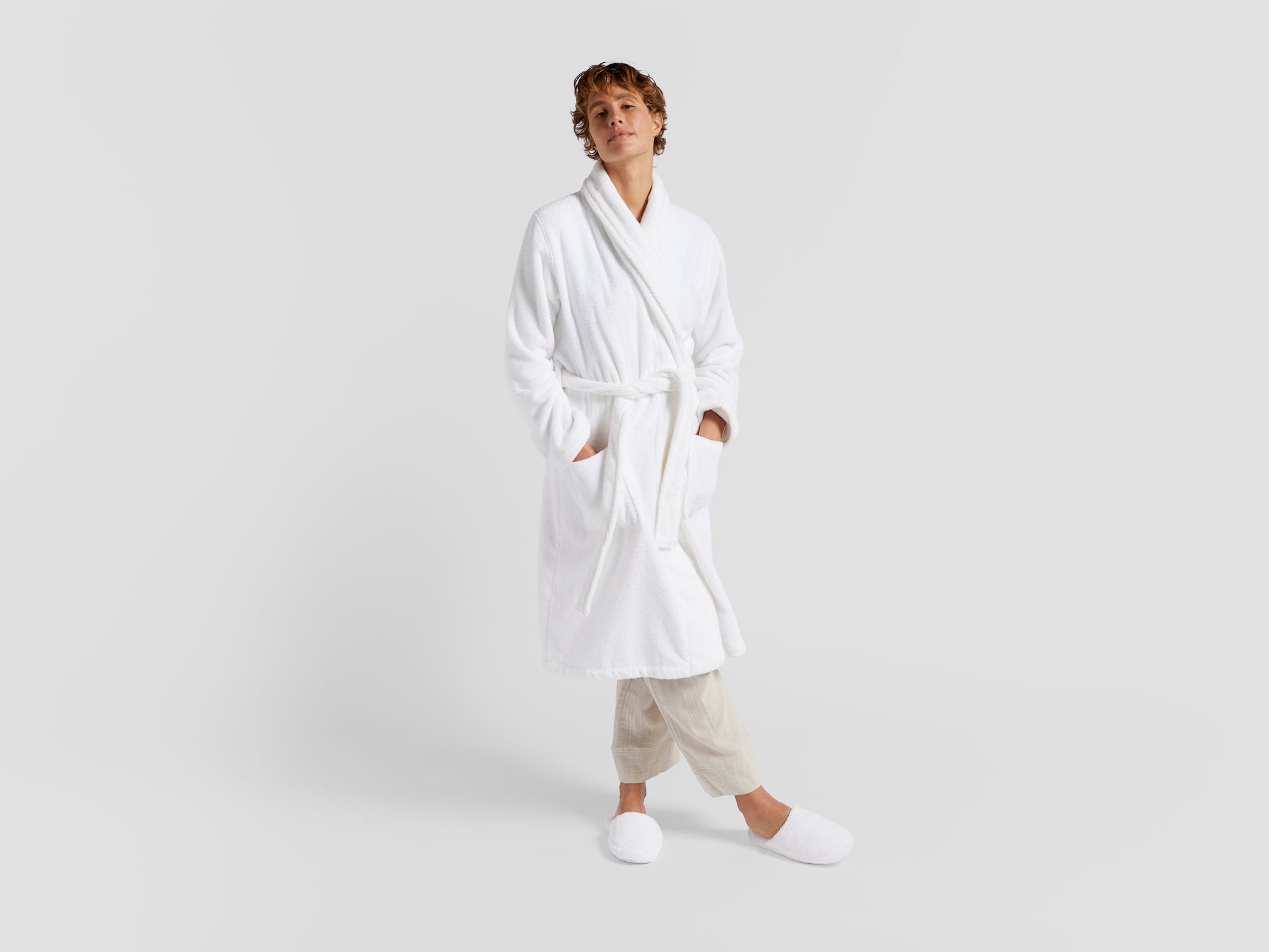 Classic Turkish Cotton Robe (White)