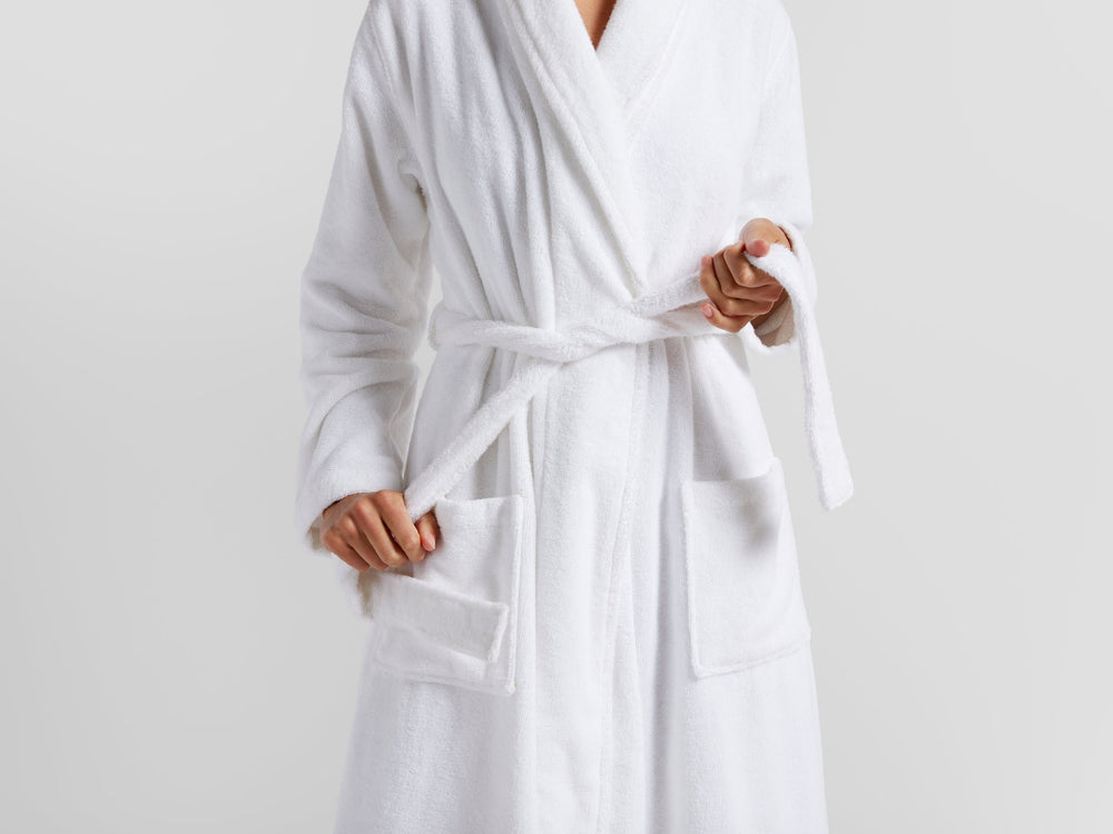 Classic Turkish Cotton Robe (White)
