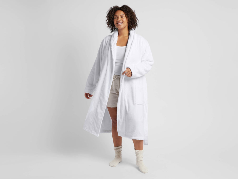 Classic Turkish Cotton Robe (White)