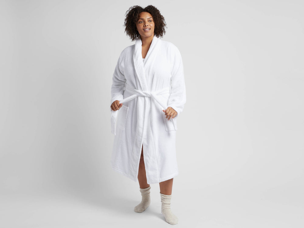 Classic Turkish Cotton Robe (White)