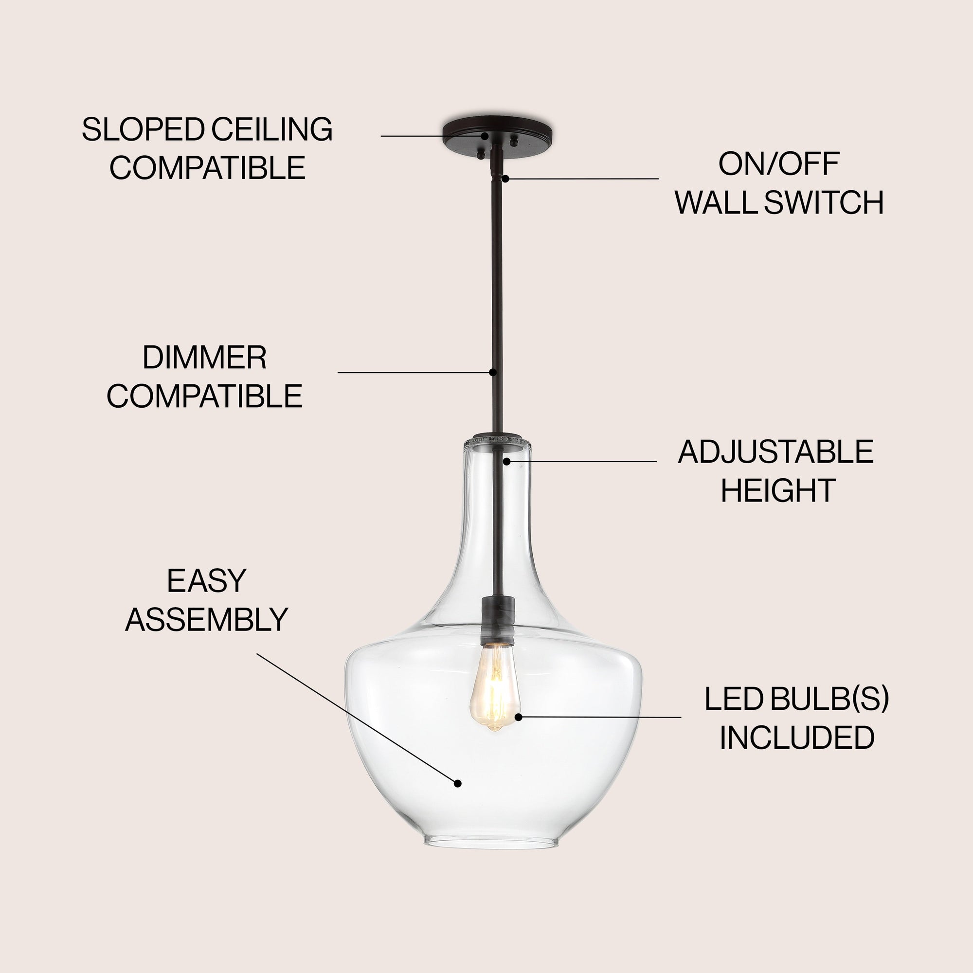 Clear Clear Glass Pendant Light - From Where - 
