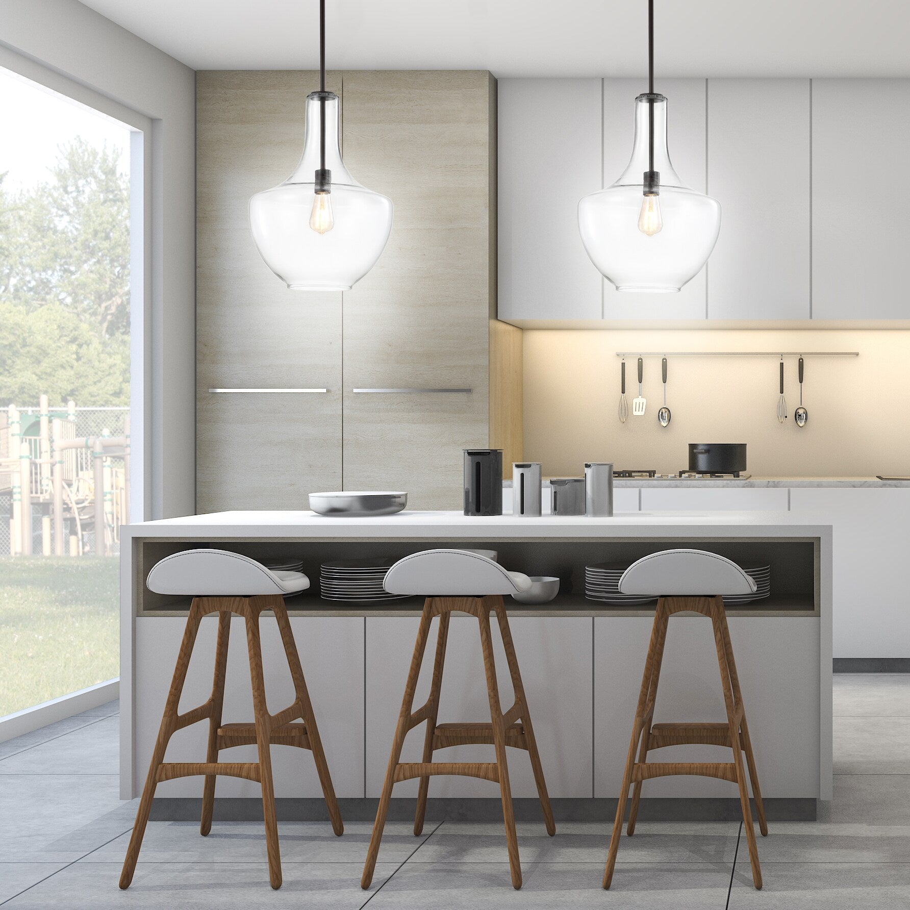 Clear Clear Glass Pendant Light - From Where - 