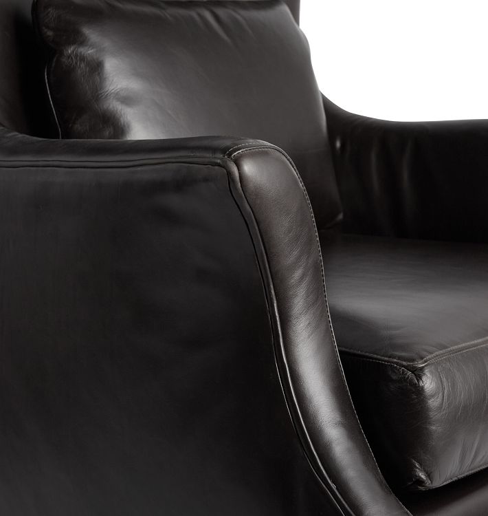 Clinton Modern Wingback Leather Chair - From Where Finds - 