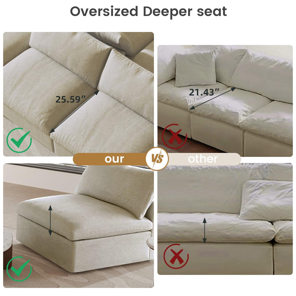 Cloud Modular Sectional Sofa with Storage Ottoman - From Where Finds - 