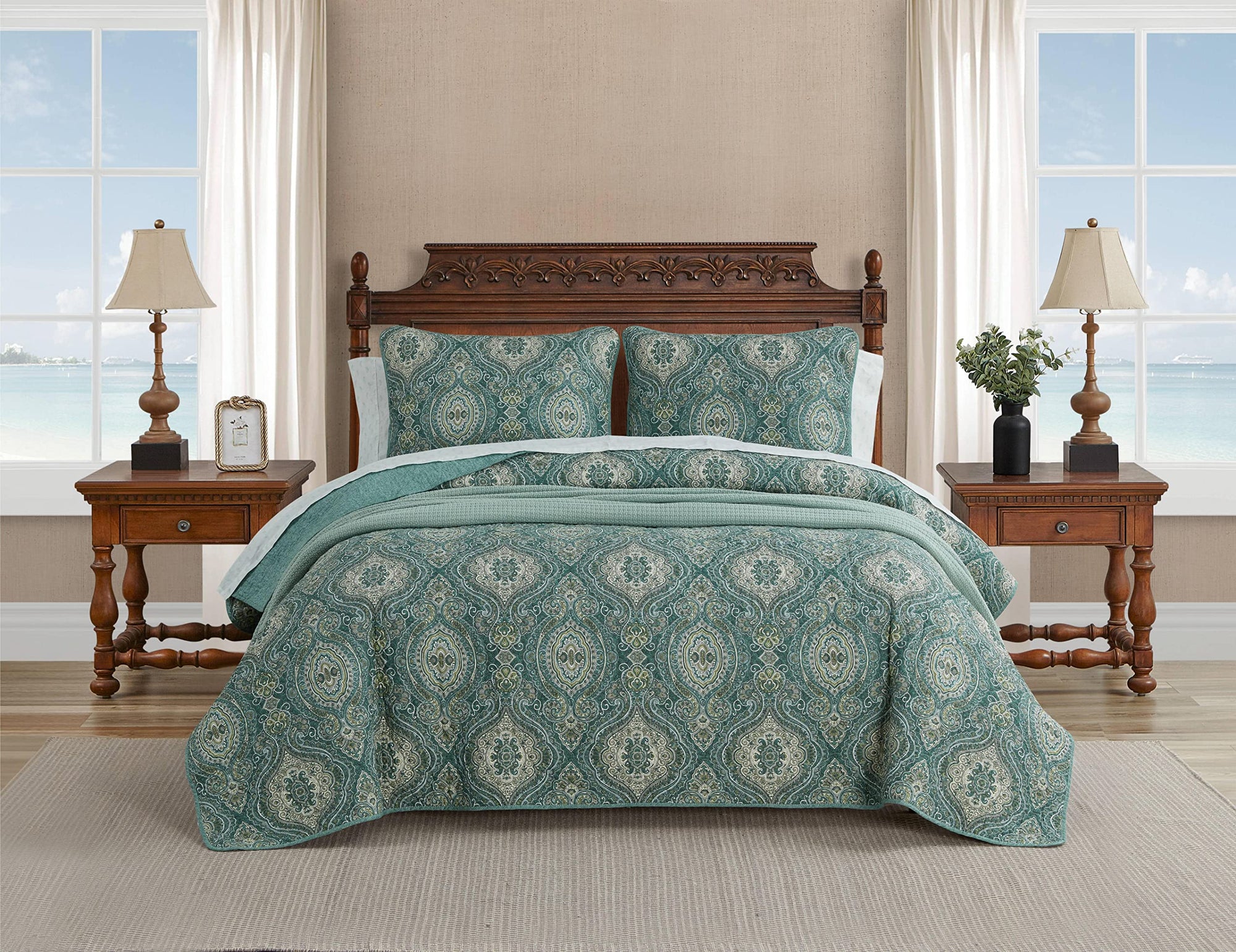Coastal Reversible Cotton Bedding - From Where - 