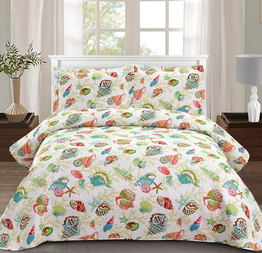 Coastal Starfish Queen Quilt Set - From Where Finds - 