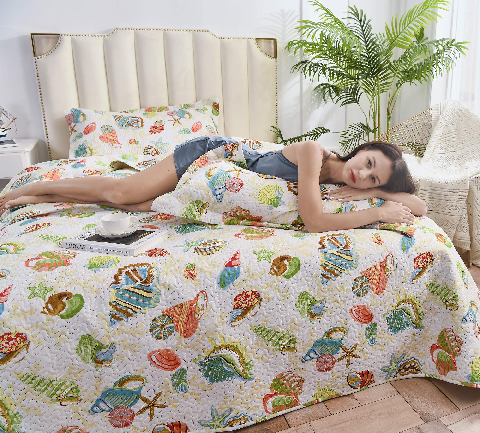 Coastal Starfish Queen Quilt Set - From Where Finds - 