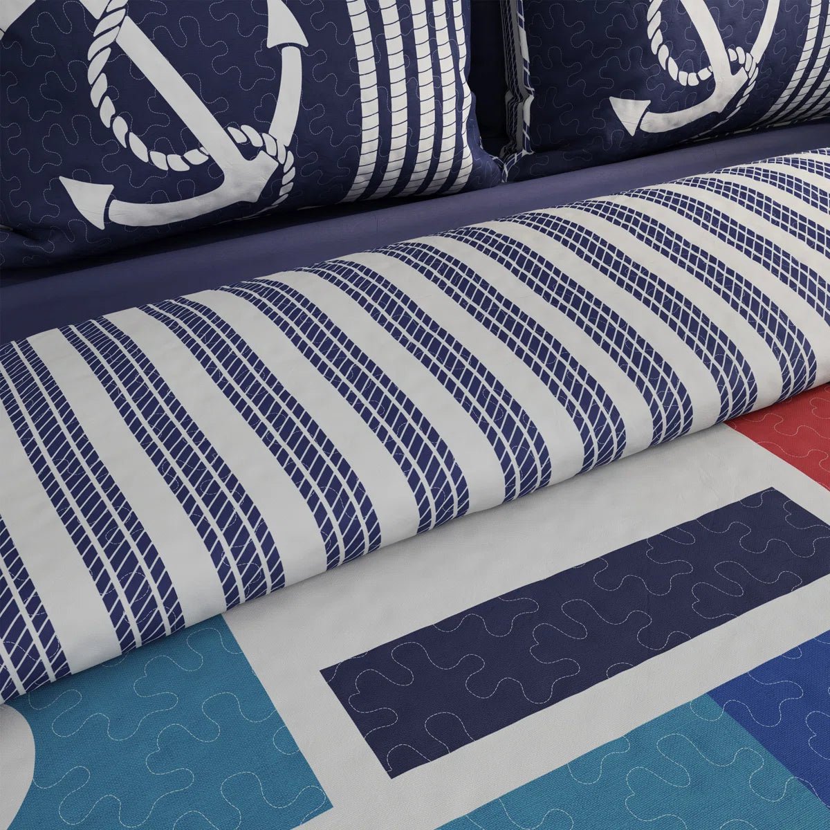 Coastal - Themed Quilt Set - From Where - 