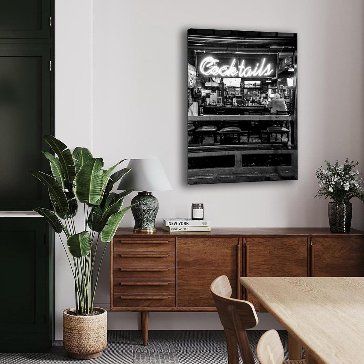 Cocktails in Neon Canvas Poster - From Where - 
