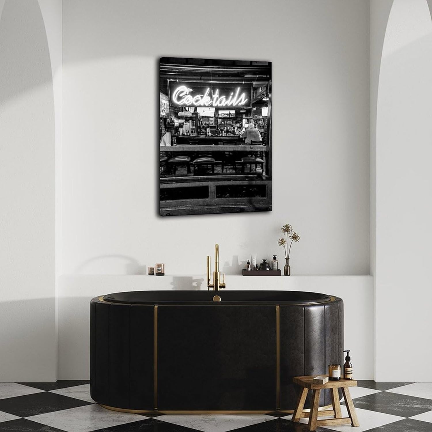 Cocktails in Neon Canvas Poster - From Where - 