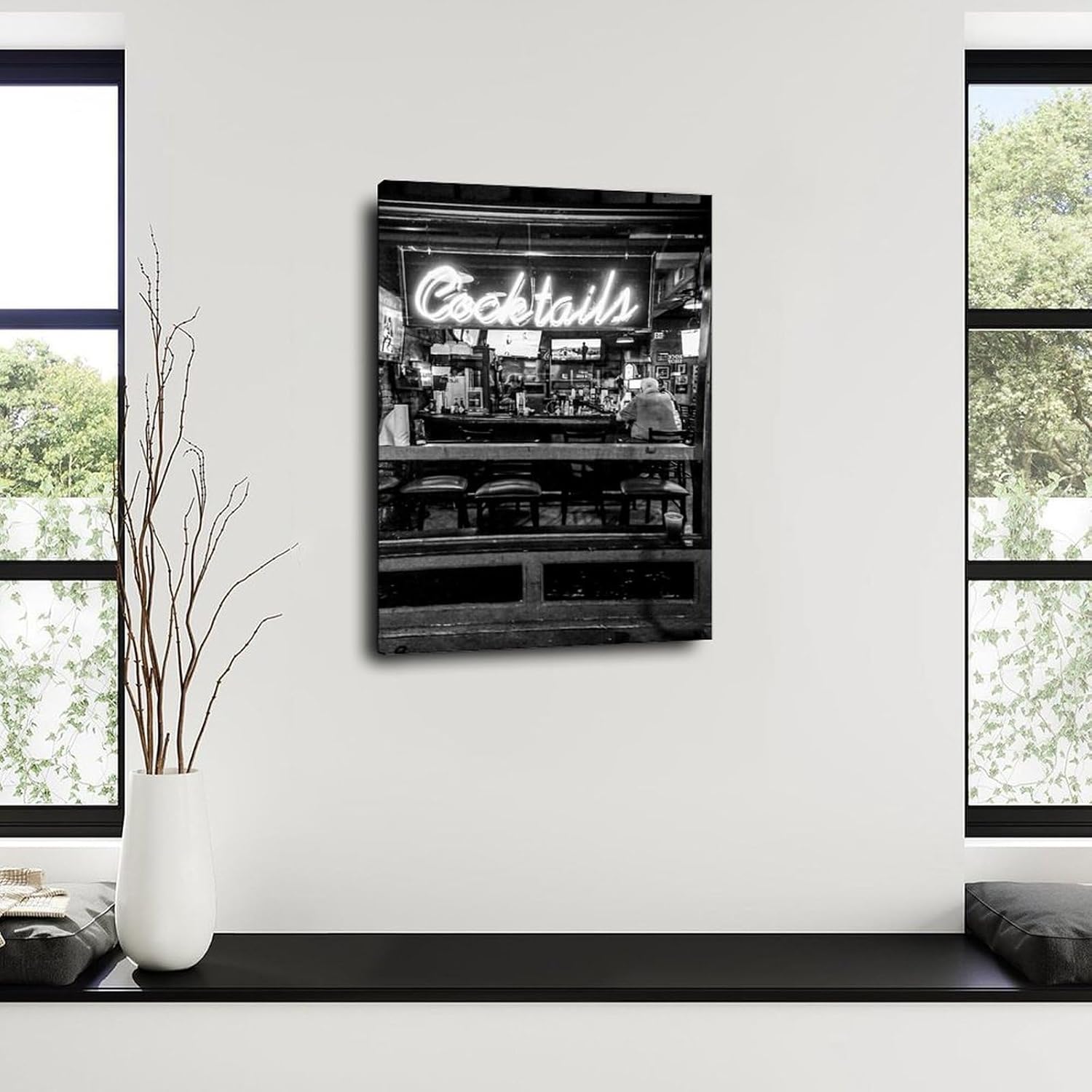 Cocktails in Neon Canvas Poster - From Where - 