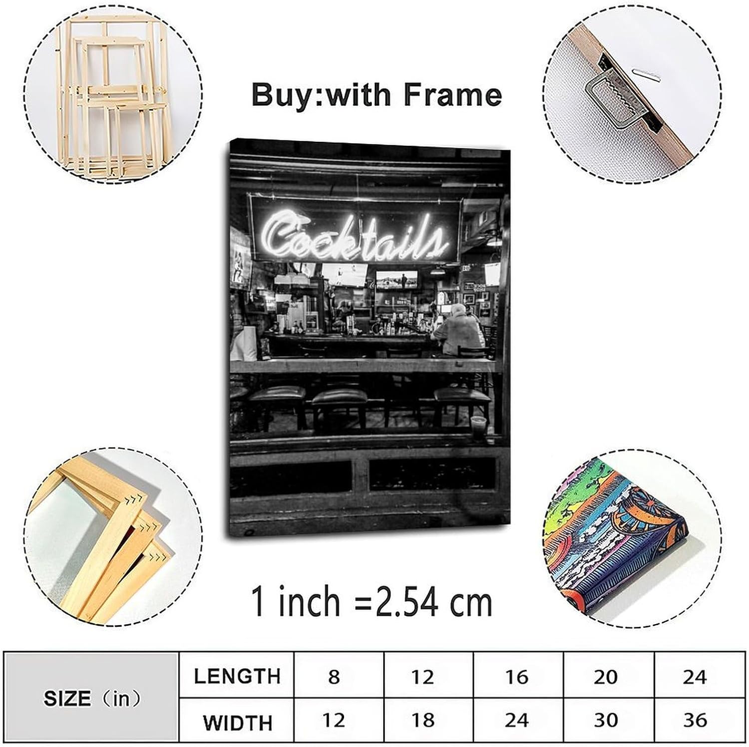 Cocktails in Neon Canvas Poster - From Where - 