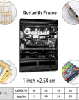 Cocktails in Neon Canvas Poster - From Where - 