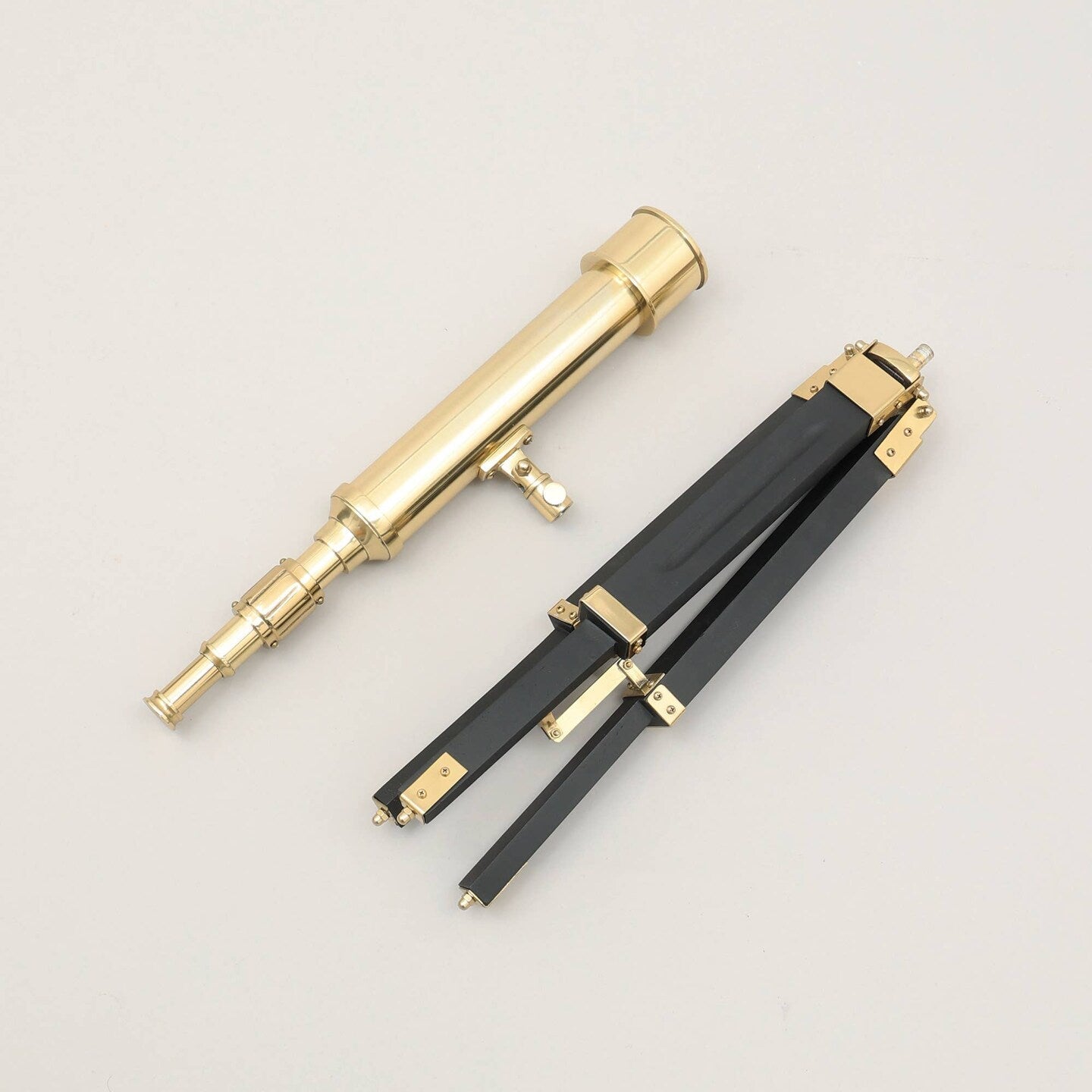 Collapsible Brass Telescope on Tripod Stand - 18" - From Where - 