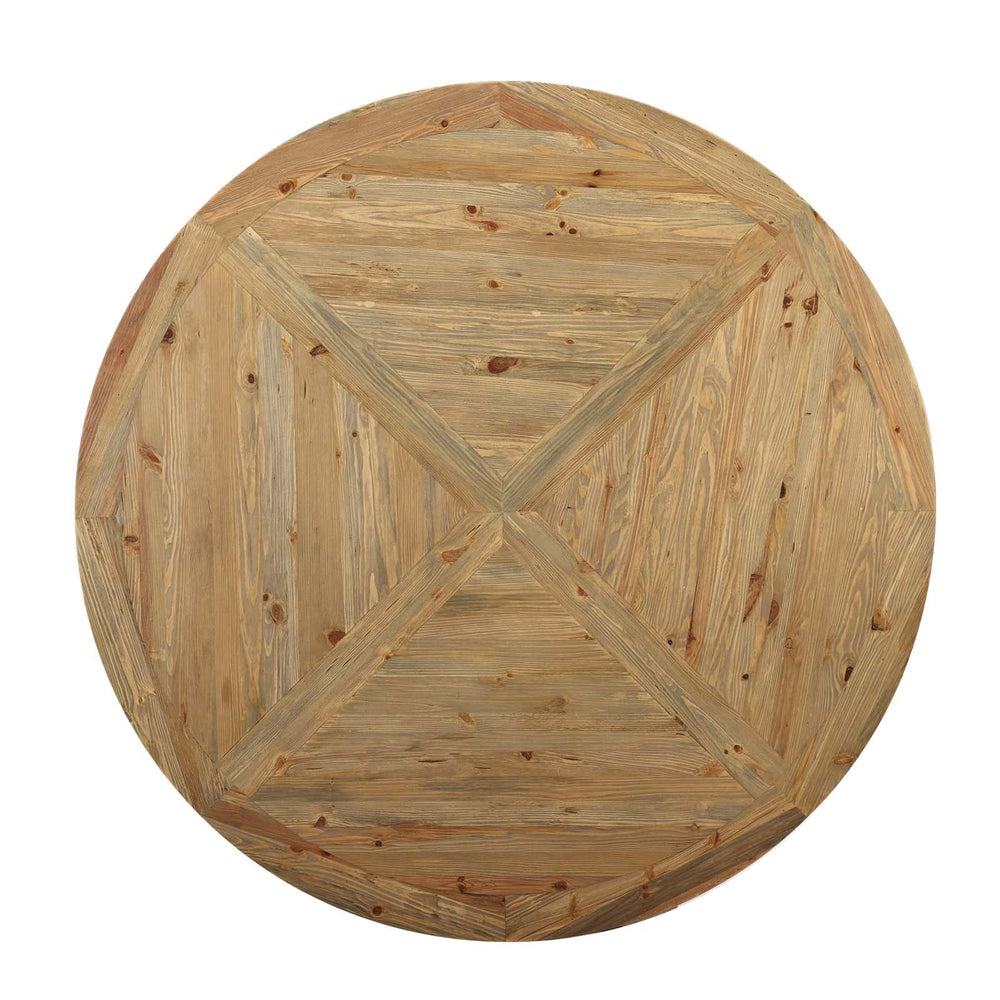 Column 71" Round Pine Wood Dining Table - From Where Finds - 
