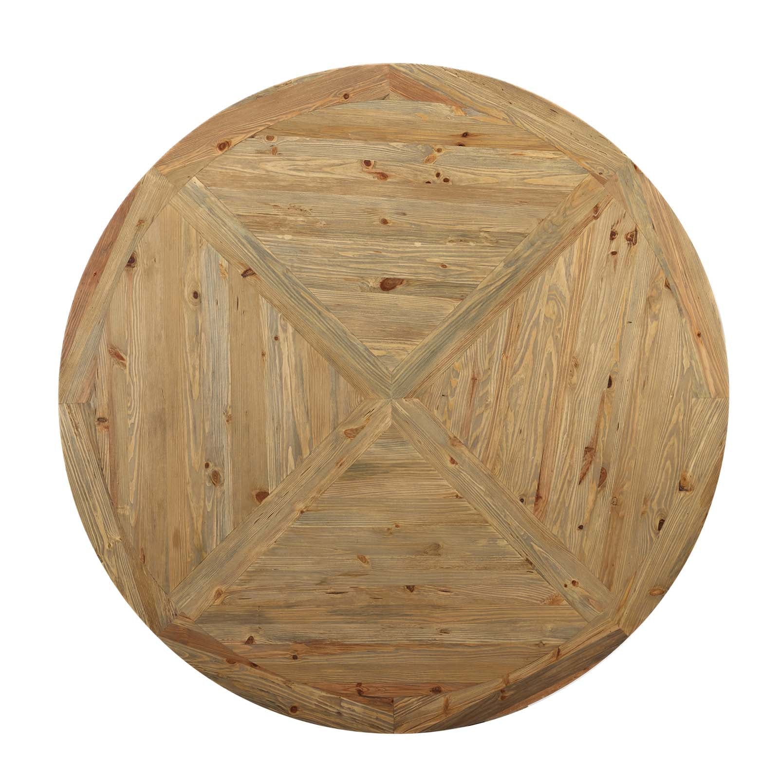 Column 71" Round Pine Wood Dining Table - From Where Finds - 