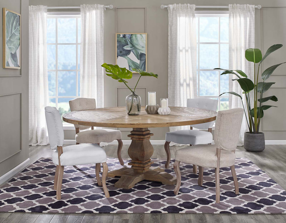 Column 71" Round Pine Wood Dining Table - From Where Finds - 