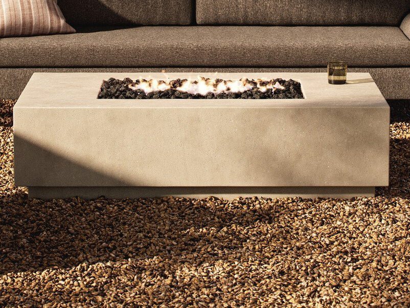 Concrete Rectangular Fire Pit Table - From Where - 
