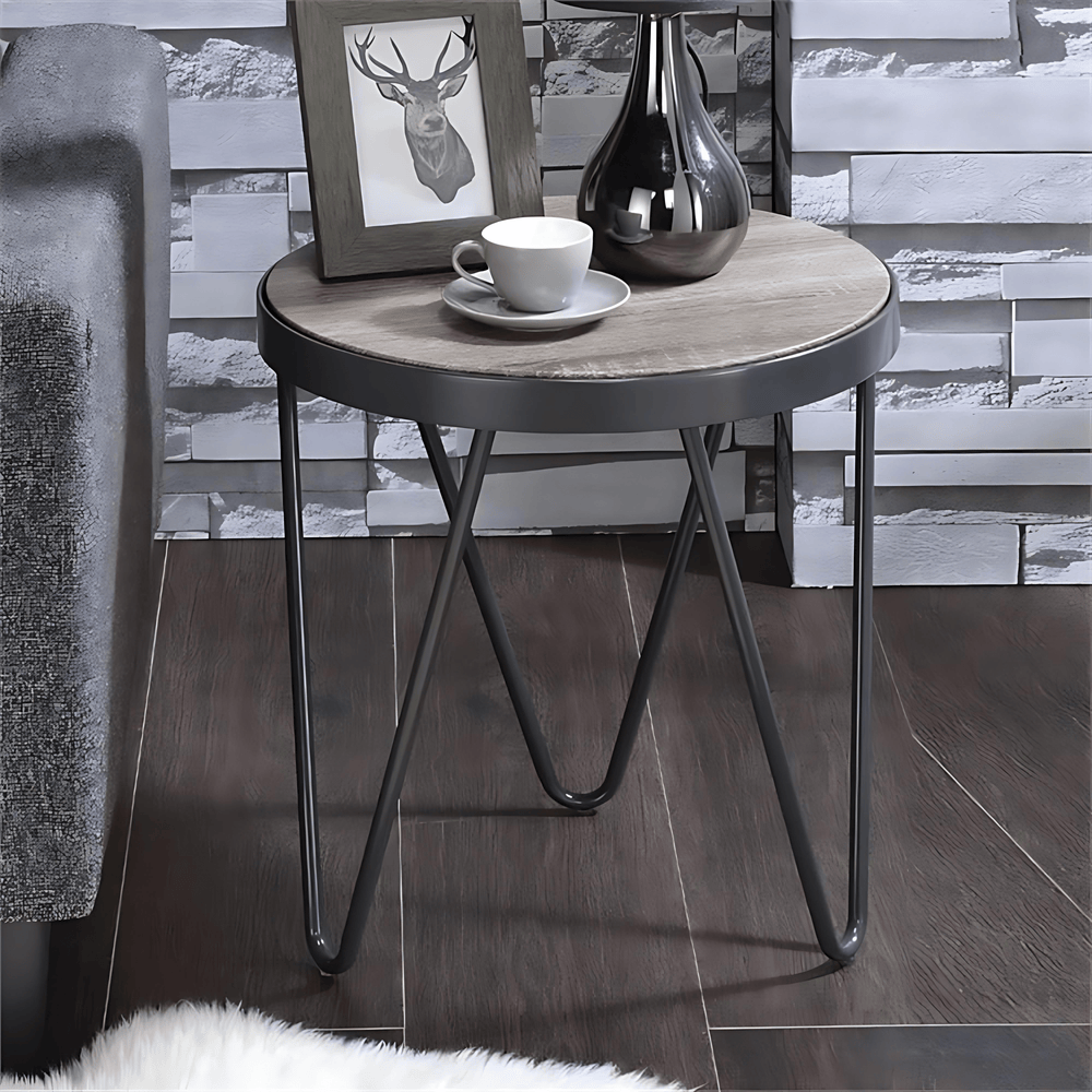Contemporary Metal End Table - From Where - 