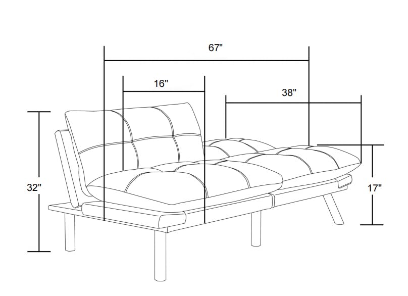 Convertible Futon Sofa Bed - From Where - 