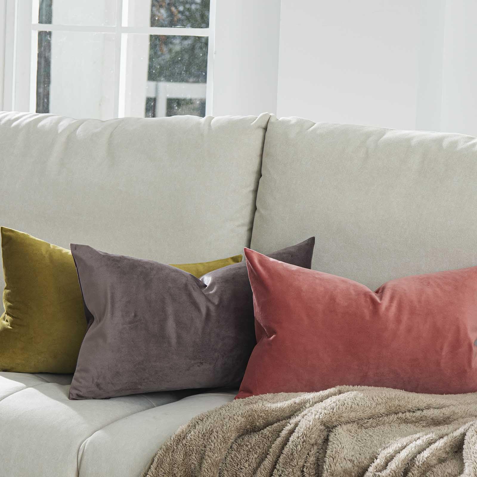 Coral Decorative Lumbar Velvet Throw Pillow Covers - From Where - 