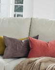 Coral Decorative Lumbar Velvet Throw Pillow Covers - From Where - 