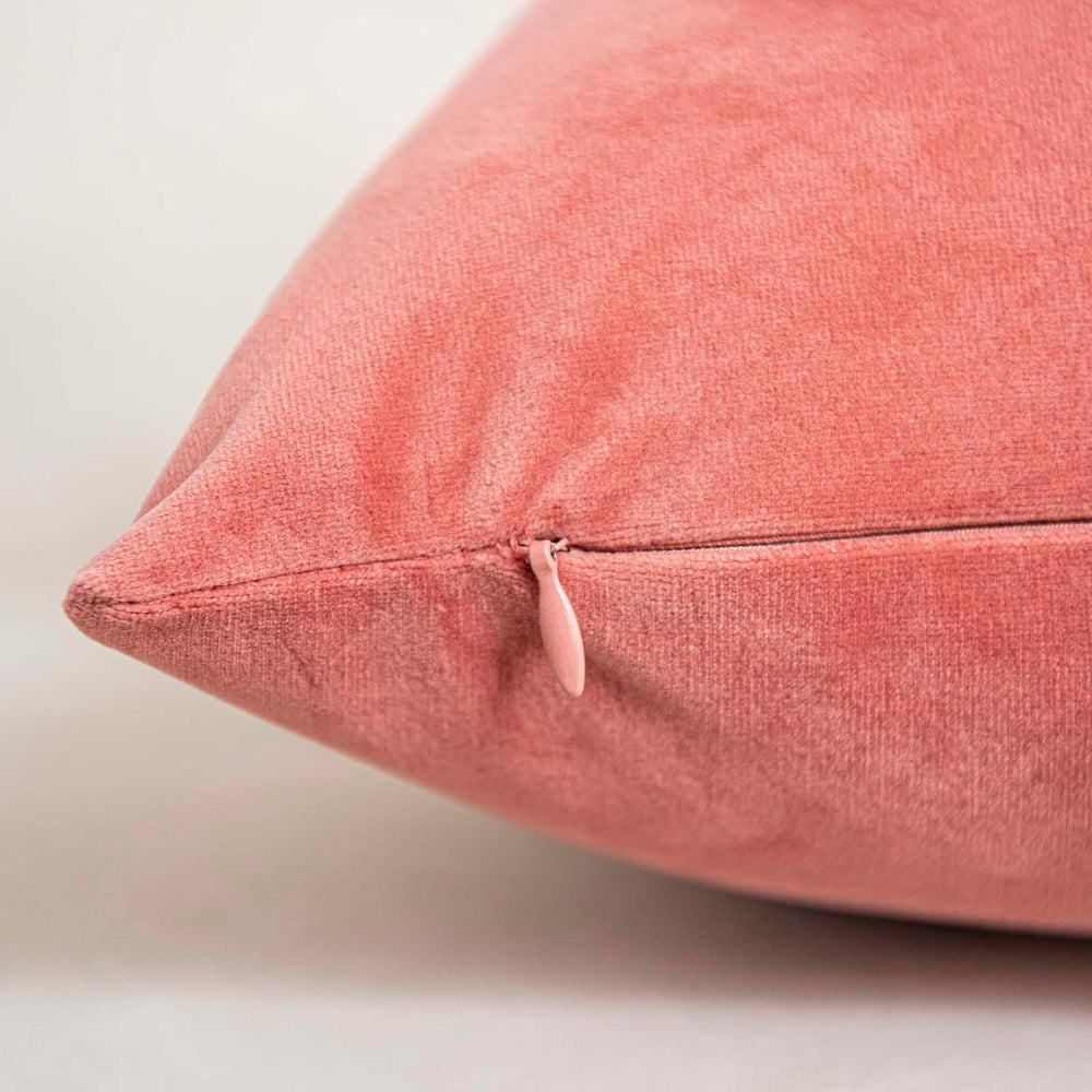 Coral Decorative Lumbar Velvet Throw Pillow Covers - From Where - 