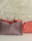 Coral Decorative Lumbar Velvet Throw Pillow Covers - From Where - 