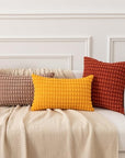 Corduroy Throw Pillow Covers (Set of 2) - From Where - 